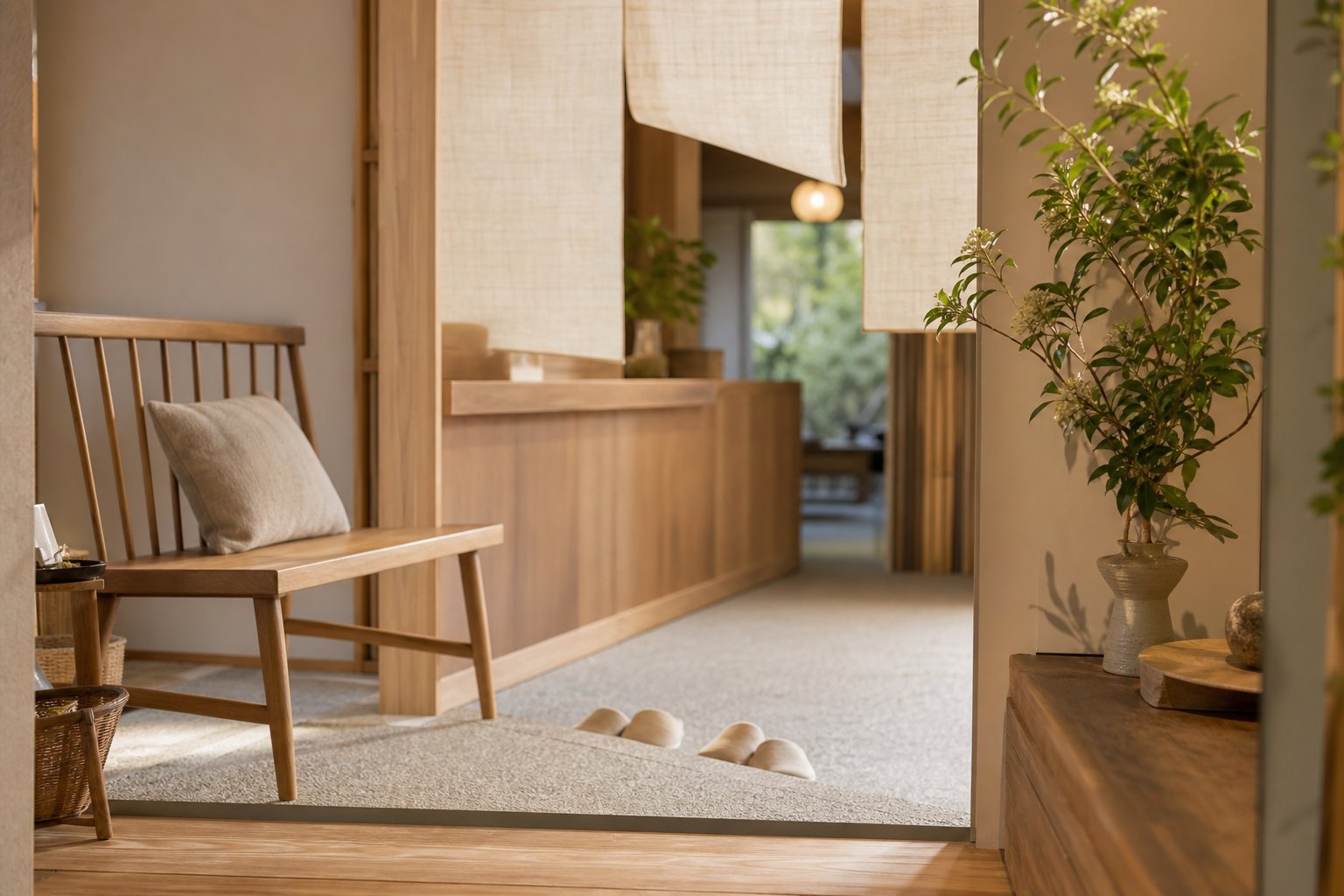 Welcoming relaxation salon entrance image
