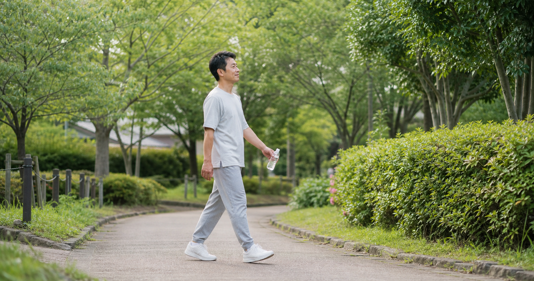 ぎっくり腰で休む日に無理のない範囲で歩く人