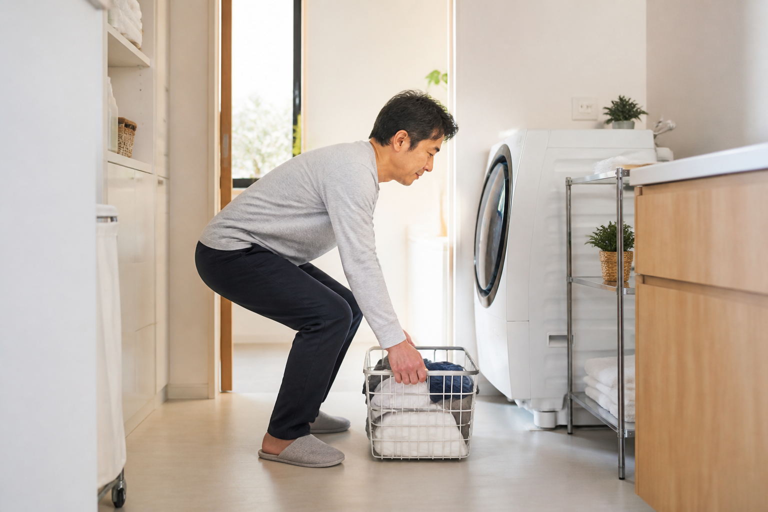 家事と仕事で背中が張る方へ｜短時間でできる背中の休ませ方に関連する腰に配慮した家事動作
